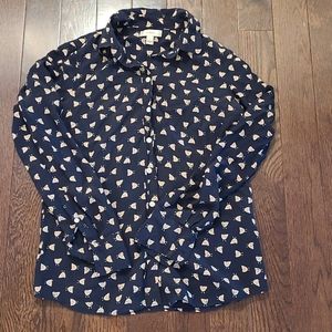 J Crew Silk French Hen Shirt